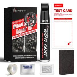 SMAPHY Wheel Scratch Repair Kit, Gloss Black Rim Touch Up Paint, Repair Curb Rash, Scratches, and Scuffs Quickly and Easily, Universal Color Black Wheel Paint