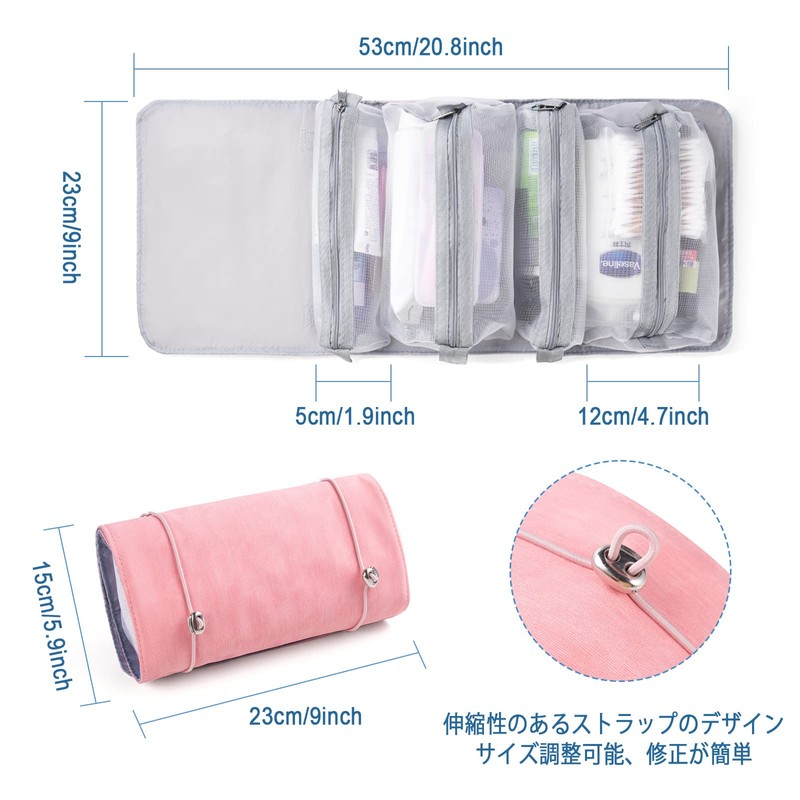 SOMIER Cosmetic Pouch, Makeup Pouch, Divider Travel Pouch, Toiletry Pouch,