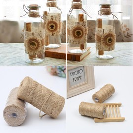 MUTORE Jute Twine 1mm 656 Feet,Natural Jute Rope,Jute String for Decoration Garden Floristry,DIY Arts Bundling Crafts,Gift Wrapping,Weaving,Photo Wall，Brown