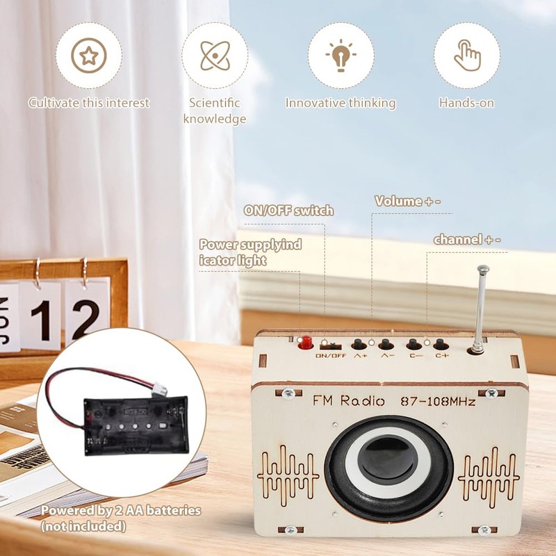 DIY Kit Wooden Radio Construction Kit, DIY Set Children &