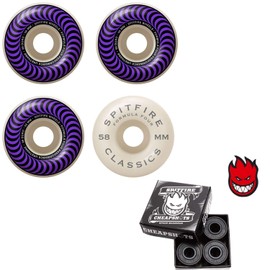 Spitfire Skateboard Wheels F4 Classics 99A Purple 58mm Bearings