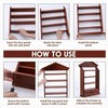 Vintage Wooden Spice Rack Village Style Display Shelf for 24