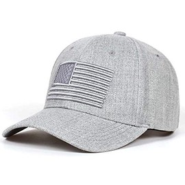 Gray American Flag Baseball Cap USA Low Profile Patriotic Snapback Dad Hat for Men or Women
