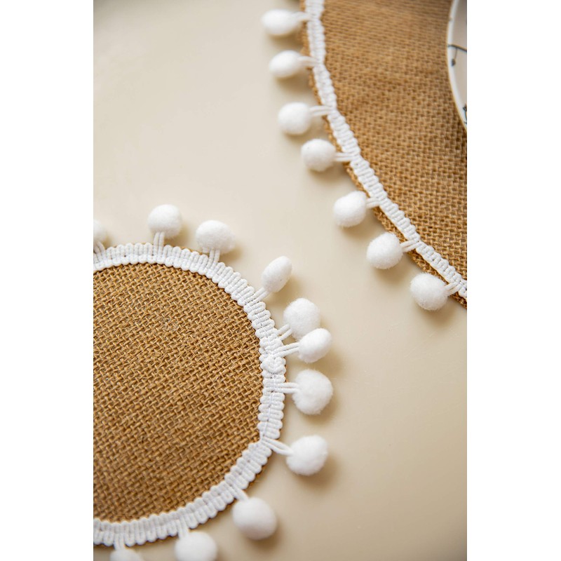 KitchenCraft Natural Elements Jute Coasters, Set of 4, Woven Jute
