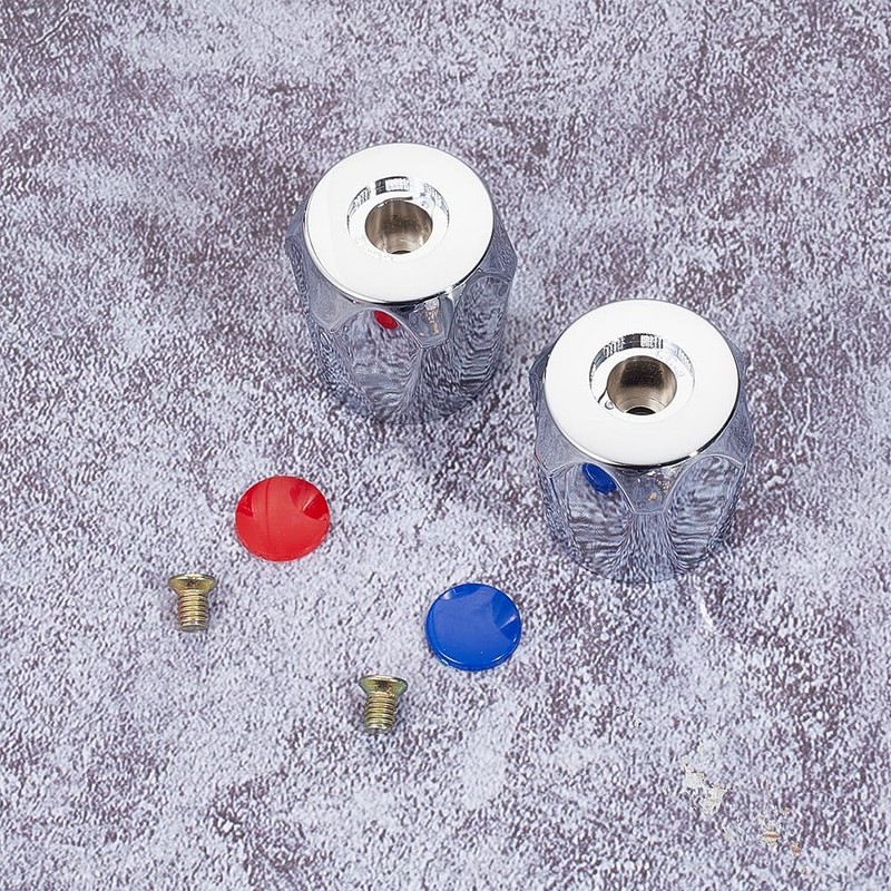 GOMAKERER 4 Sets 2 Colors Alloy Faucet Handles, Hot and
