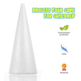 ERINGOGO 2pcs White Foam Cones for DIY Crafts Christmas Tree Cone for Florist Flower Arrangement Dessert Tower Decorations