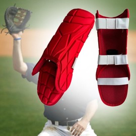 perfeclan Baseball Batter Leg Guards Shin Guards for Adults Lightweight Training Protector Versatile Gear Adjustable Shin Protection , Red