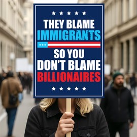 Immigrants Make America Great Protest Sign, Anti-Trump, Political Activist Rally Sign, Resist Racism, Resist Fascism Protest Poster