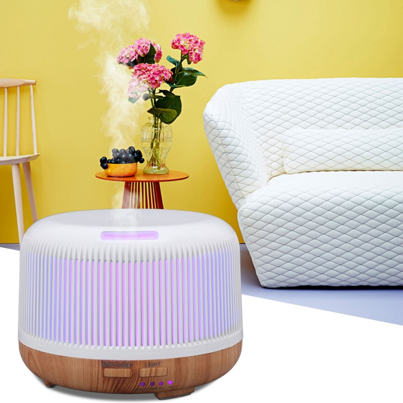 300ml Wood Grain Humidifier Aromatherapy Diffuser Humidifier with 7 LED
