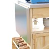 LUMISOL Outdoor Rolling Kitchen Island with Drop Leaf, 40.5" Solid