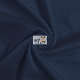 Solid Polyester Interlock Knit Fabric by The Yard DIY Fashion Apparel Dresses Accessories (Navy Blue)