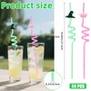 Lyreh 24pcs Fun Straws, Reusable Plastic Crown & Witch Hat