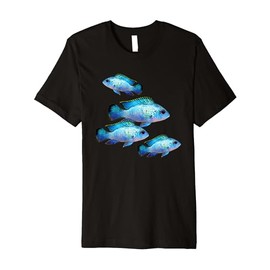 Electric Blue Acara Cichlids Aquarium Fish Breeders Keepers Premium T-Shirt