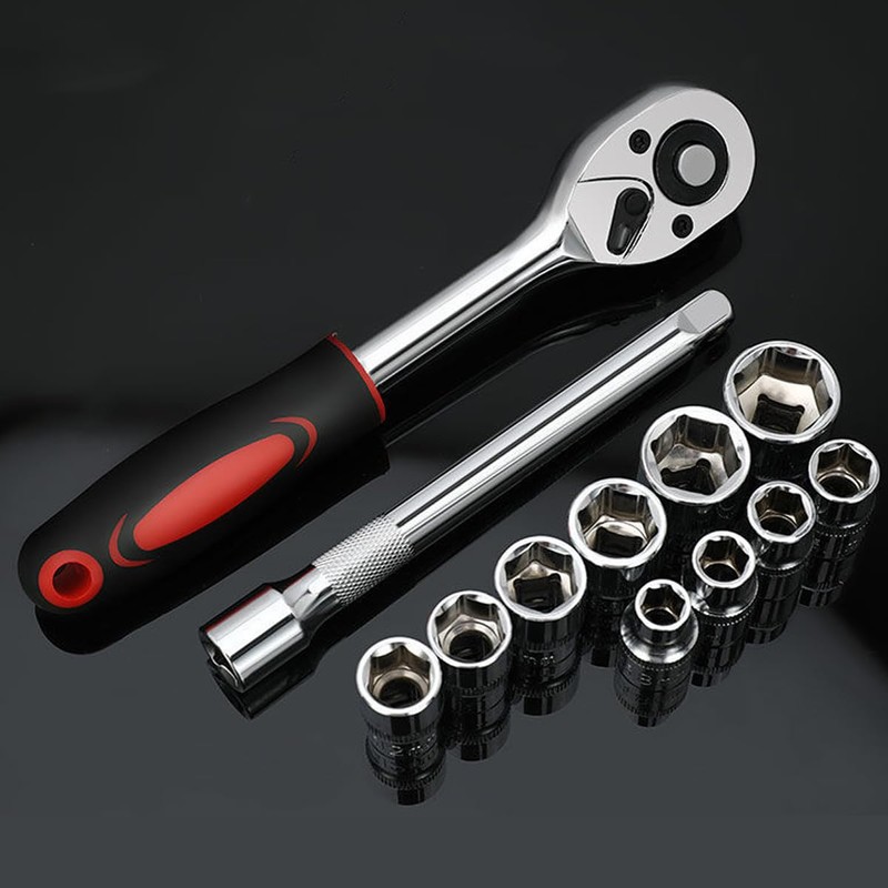 AIMALL 12 PCS Metric Socket Wrench Set, Automotive and Boating