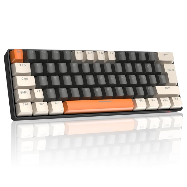 UK Layout 60% Percent Gaming Mechanical Keyboard, 62-Key Ultra-Compact Blue Switches Wired Office Mixed-Colored Keyboard with ABS keycaps, 19 RGB Backlight Modes for Computer/Laptop-Shimmer
