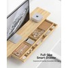 WELL WENG 42" Dual Monitor Stand Riser with Large Drawer