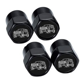 4Pack Anti-Corrosion Tire Valve Stem Caps Metal Black fit for Ford Bronco Accessories Universal