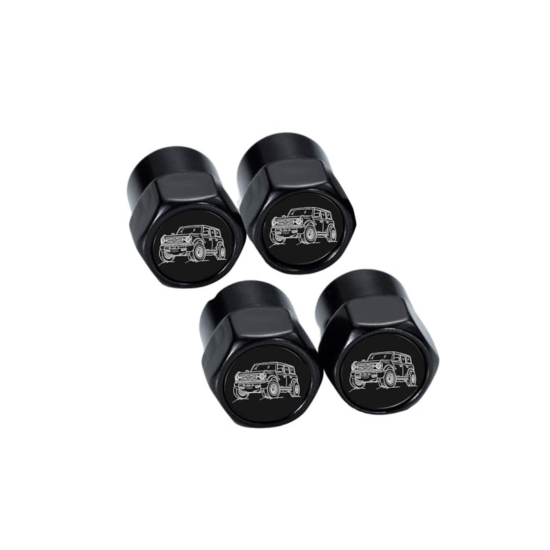4Pack Anti-Corrosion Tire Valve Stem Caps Metal Black fit for