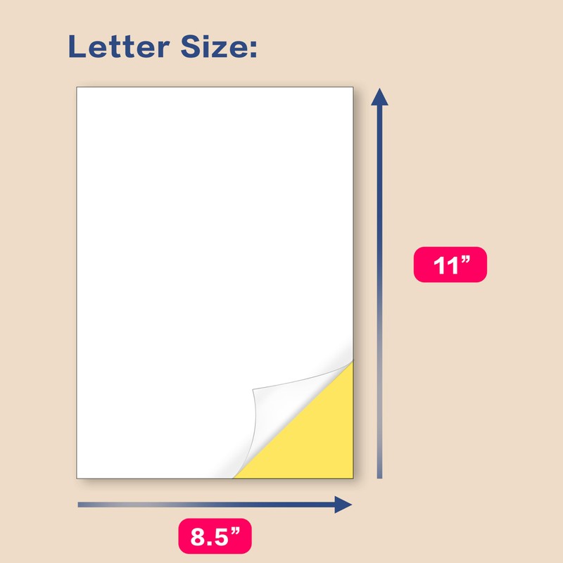 40 Sheets, Printable White Sticker Paper