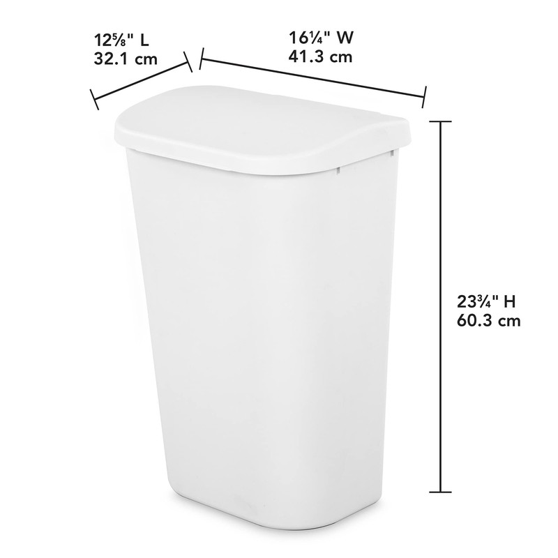 Sterilite 11.3 Gallon D Shape Flat Side Lift Top Lid