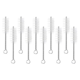 PATIKIL Strohhalm-Reinigungsbürsten-Set, 9,9 cm, 2,5 cm Durchmesser, Edelstahl, Nylon, Rohr, Draht-Reinigungsbürste mit Haken für Laborglas, Flasche, Wasserflaschen, Gelb, 12 Stück