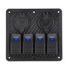 12V 24V 4 Gang Rocker Switch Panel IP65 Waterproof with