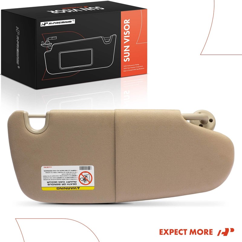 A-Premium Left Driver Side Sun Visor Assembly Compatible with Dodge
