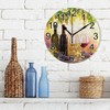 Bottles Wine Glasses Grapes Sunset Wall Clock Non Ticking Silent