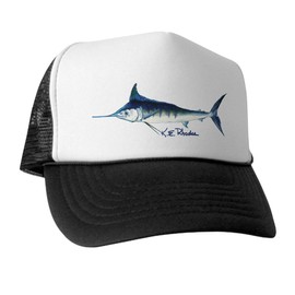 CafePress Blue Marlin Snapback Trucker Hat Black/White