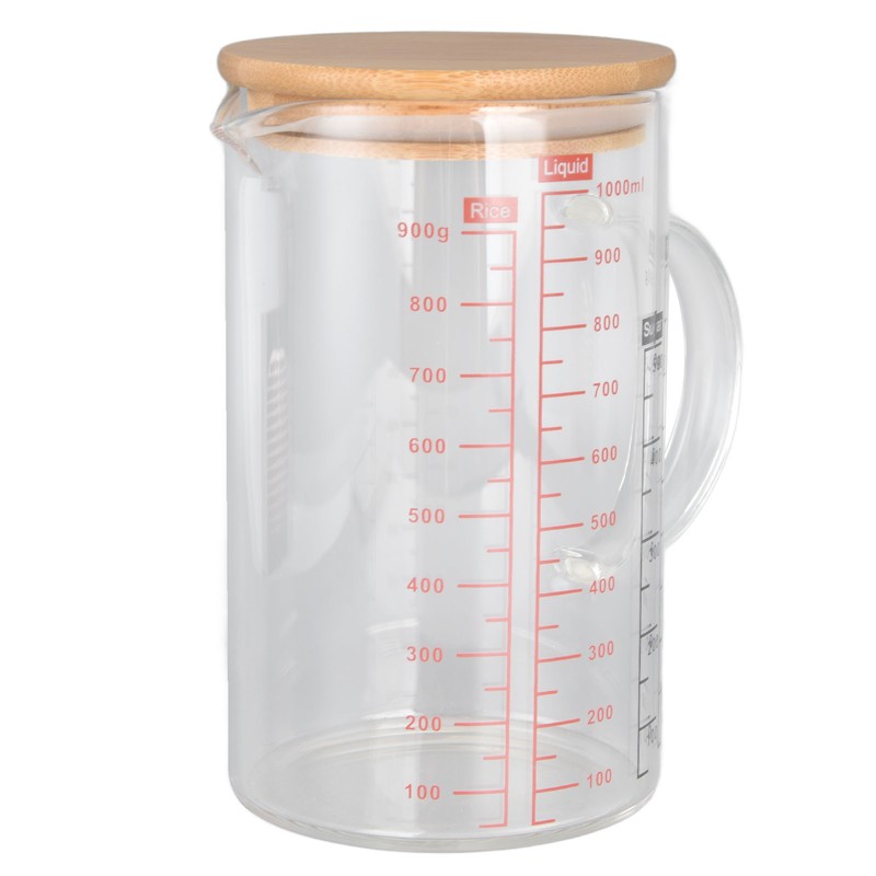 Glass Measuring Cup V Shaped Nozzle Clear Scale Comfortable Grip