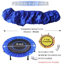 XATAMIO Mini Trampoline Spring Cover,36 38 40 48 60 Inch Round Trampoline Cover Replacement,600D Thickened Oxford Cloth Tear-Resistant, for Small Trampoline Frame, Cover Only