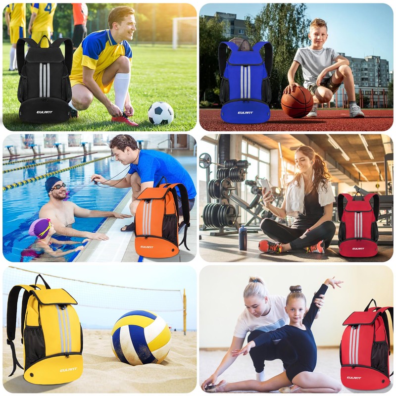 EULANT Improved Football Backpack with Shoe Compartment, Multifunctional Backpack with