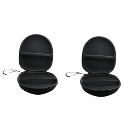 CAXUSD 2pcs Portable Hard Case Headset Storage Bag Over-Ear Headphone Protective Carrying Case Mesh Cable Organizer for Travel and Home Use Black