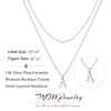 MBW Silver Initial Necklaces for Women, 14K Layered Initial Pendant