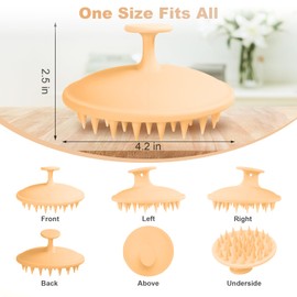 Meartchy Silicone Scalp Massager Shampoo Brush, Scalp Scrubber for Hair Growth (Salmon Pink)