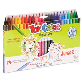 Toy Color Junior Multi Coloured Washable Childrens Marker Pens (Pack of 24)