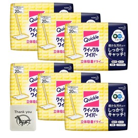 Kao Quickle Wiper Floor Cleaning Tool, Dry Sheet, Set of 6, Includes Kunutonn Original Logo e