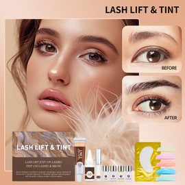 Eyelash Perm Kit - Lash Lift and Tint Kit - Premium Eyelash Lifting Kit Lash Lifts - Lash Curling Suitable for Beginner, Curling, and Eyebrow Perm, Long-Lasting Lashes(Brown)
