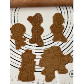 The Mario and His Friends Set of 5 Cookie Cutters Produced by 3D Kitchen Art