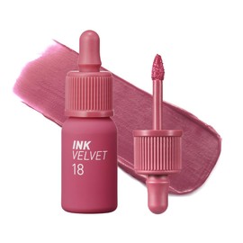 Peripera Tinte labial Ink the Velvet | Color de alto pigmento, duradero, ligero, no probado en animales, sin gluten, sin parabenos | #018 Star Ciruela Rosa, 0.11 onzas líquidas