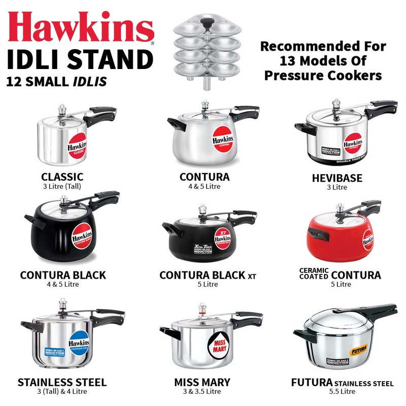 Hawkins G05 Mini Idli Stand for Pressure Cooker, Mettalic Small