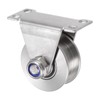 sourcing map 1 x H-groove castor, 1.89 inches, 201 stainless