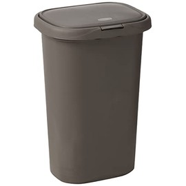 Rubbermaid Spring Top Trash Can with Lid 13 Gallon Gray Plastic Garbage Bin for Home/Kitchen/Office/Garage