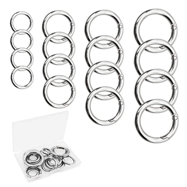 GGISUI Carabiner Key Ring 16 Pieces O Ring Carabiner Hook