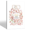 Fashion Perfume Canvas Wall Art: Glam Pink Butterfly Vogue Bottle