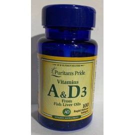 Puritan's Pride Vitamins A & D3 from Fish Liver Oils, 100 Rapid Release Softgels