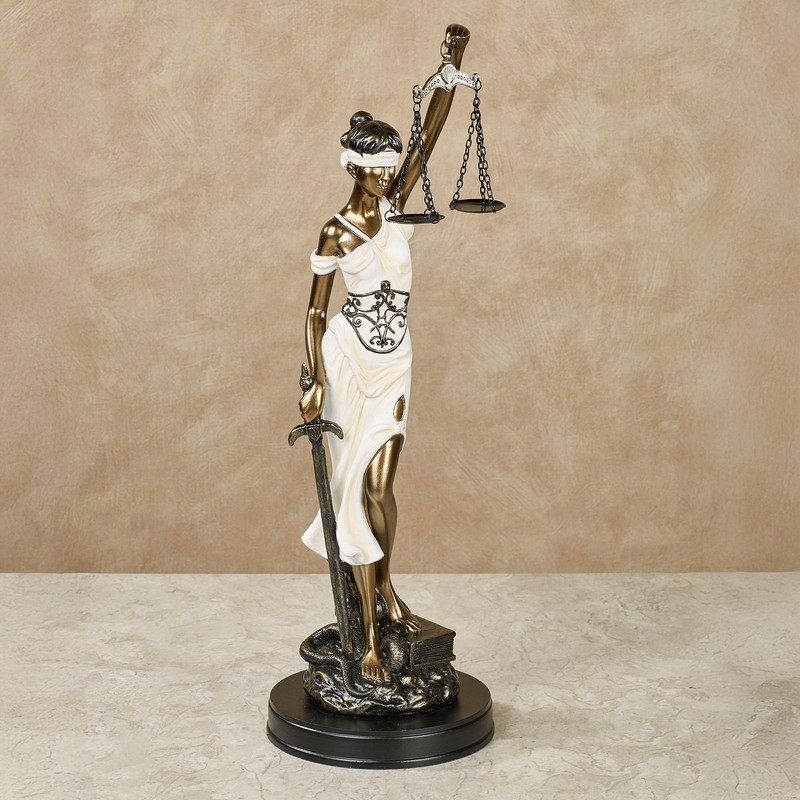 Touch of Class Themis Blind Justice Tabletop Statue Ivory Gold