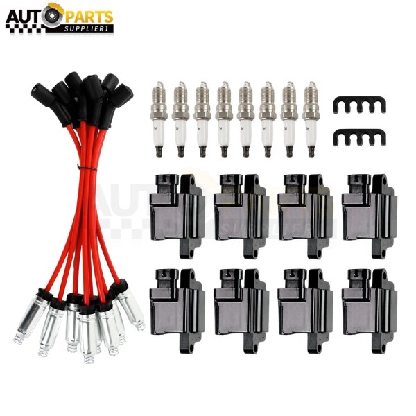 Unbranded 8Pack Square Ignition Coil & Spark Plug Wire For