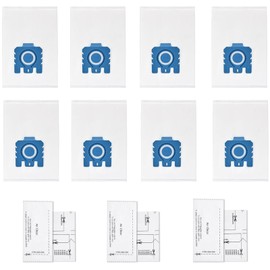 8 Pack AirClean 3D Efficiency Vacuum Bags for Miele GN, Compatible with Complete C3, C1, C2, S2, S5, S8, S227, S240, S270, S400 Series – Replacement for Miele Hoover Bags