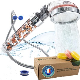Aecodune Premium Vitamin C Shower Head with Filter - Shower Head with Hose - Excellent Beauty - Essential Oils Eco Filter Shower Head - Limescale Filter Shower Head with Mineral Stones - Blocks